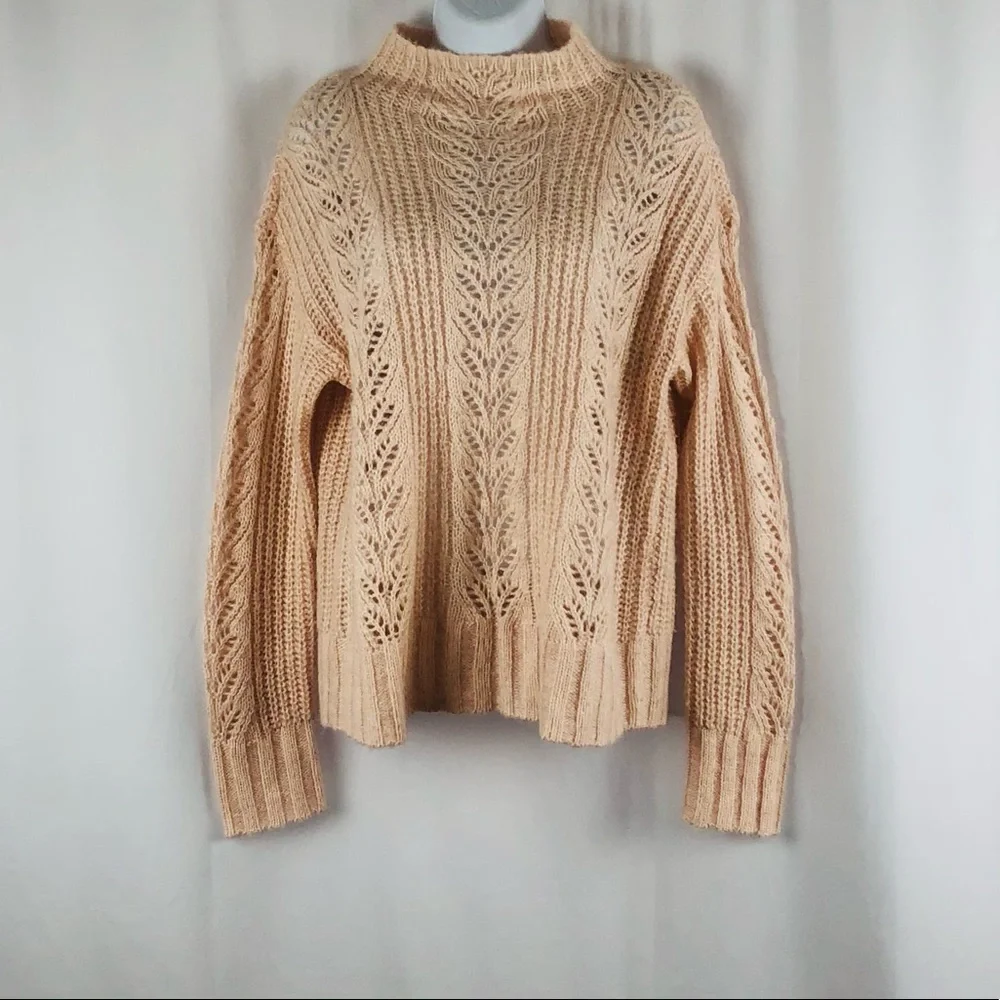 LC Lauren Conrad loose weave funnel neck pullover sweater S - Picture 2 of 14